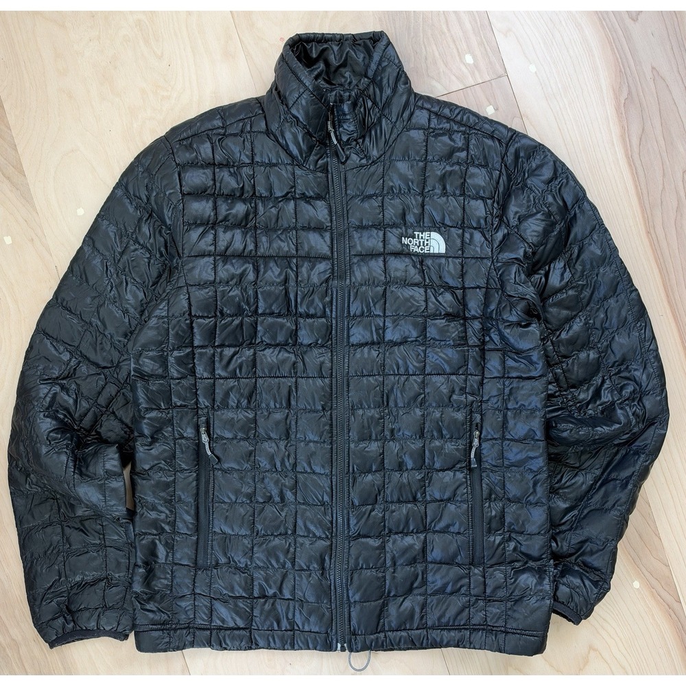 The North Face Thermoball Jacket Mens Black Full Zip Insulated Quilted Puffer S